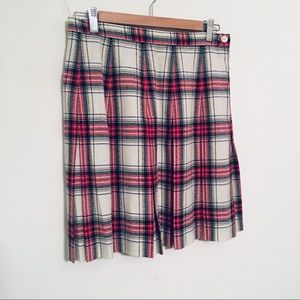 VTG Tartan Wool Pleated Skirt